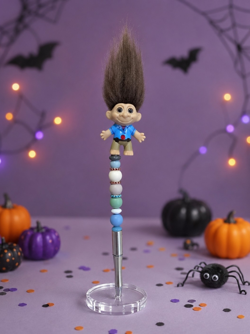 Source Unknown Blue and Brown Troll Bead Pen - Kids Accessories
